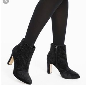 WHBM velvet Piers black ankle boots